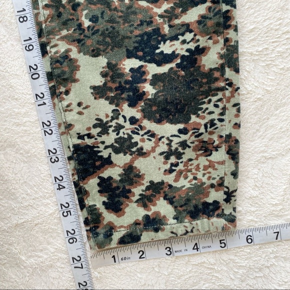 Anthropologie pilcro camo high rise skinny exposed button fly corduroy pants 31 - Picture 7 of 13
